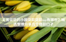 无需征信的小额贷款贷款app有哪些？精选整理分享几个借款口子