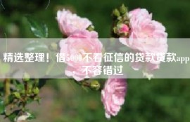 精选整理！借5000不看征信的贷款贷款app，不容错过