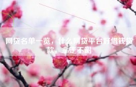 网贷名单一览，什么网贷平台好借钱贷款，拿走不谢