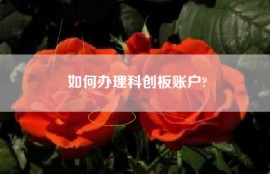 如何办理科创板账户?