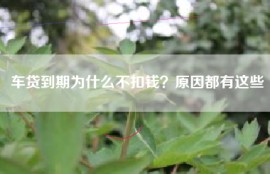 车贷到期为什么不扣钱？原因都有这些