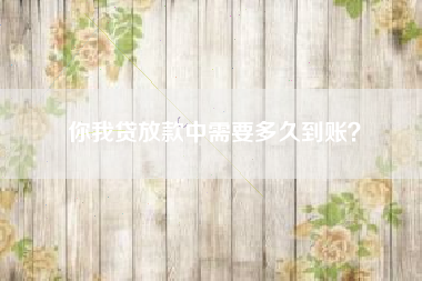 你我贷放款中需要多久到账？