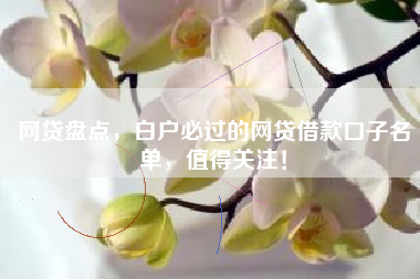 网贷盘点，白户必过的网贷借款口子名单，值得关注！