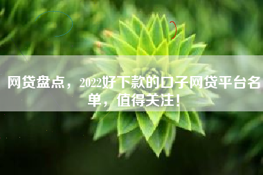 网贷盘点，2022好下款的口子网贷平台名单，值得关注！