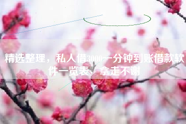 精选整理，私人借3000一分钟到账借款软件一览表，拿走不谢