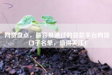 网贷盘点，最容易通过的贷款平台网贷口子名单，值得关注！