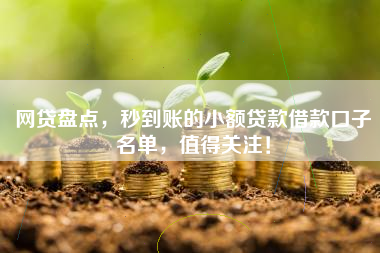 网贷盘点，秒到账的小额贷款借款口子名单，值得关注！