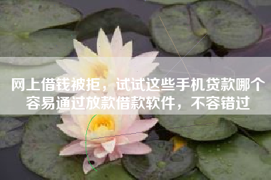 网上借钱被拒，试试这些手机贷款哪个容易通过放款借款软件，不容错过