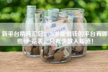 新平台精选汇总：20岁能借钱的平台有哪些?一览表，只有少数人知道！
